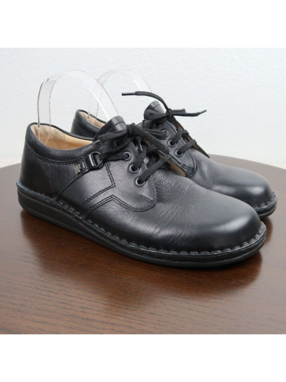 Finn Comfort 40 US 9 Black Leather Lace-Up Orthopedic Comfort Shoes Sneakers - Picture 3 of 9
